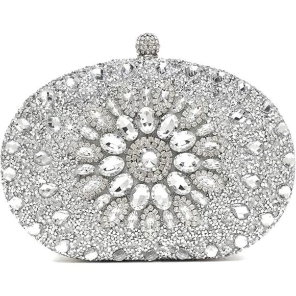 Women Rhinestone Clutch Evening Bag Sparkly Crystal Handbag Luxury Party Purse - Picture 8 of 8